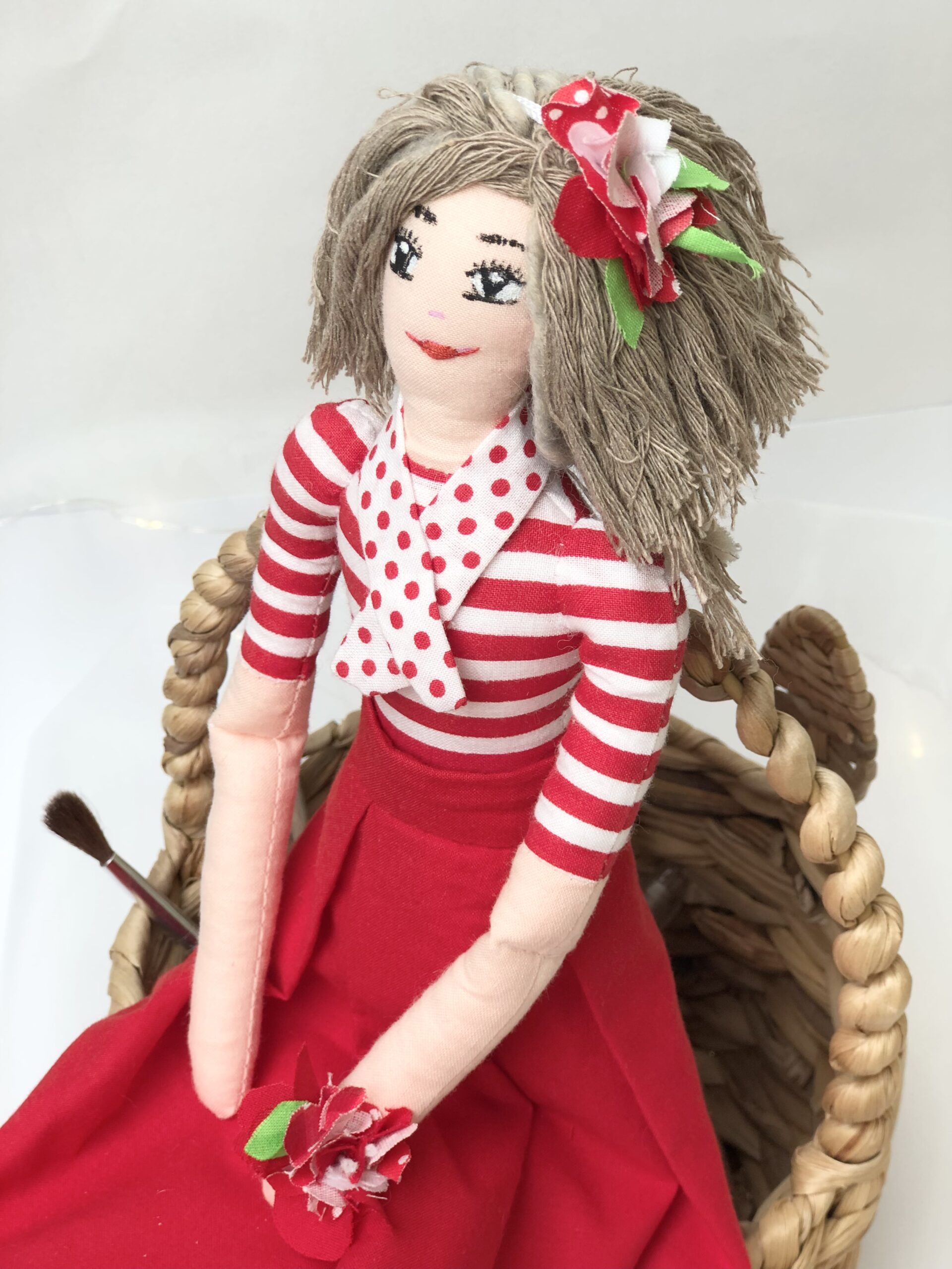 Duża lalka szmacianka na prezent chrzest urodziny
